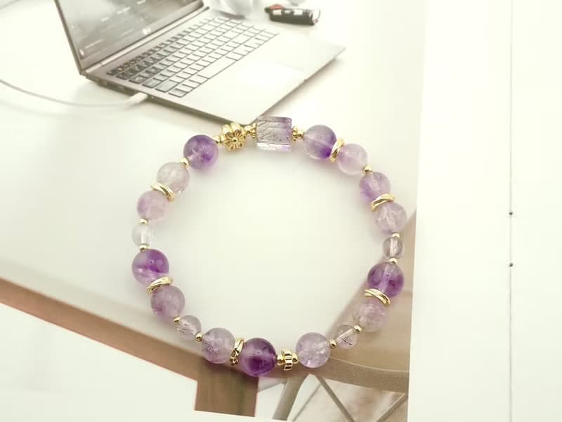 紫韻花神/紫超七手鍊 水晶手鍊 手鍊 水晶 能量 水晶手珠