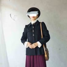 尋寶古著-MARC JACOBS水手深藍毛料雙口袋針織毛料襯衫外套