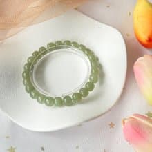 【一物一圖】8mm天然晴水和田玉老型珠手鍊