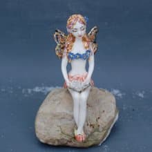 Porcelain Nude girl Figurine Fairy butterfly Art dolls Elf sculpture Shelf decor