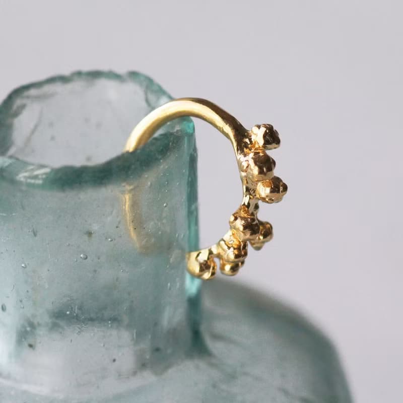 含羞草 純銀鍍金 耳骨夾 /Mimosa ear cuff -S size -/