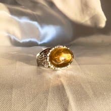 Bourbon Citrine Cabochon Ring