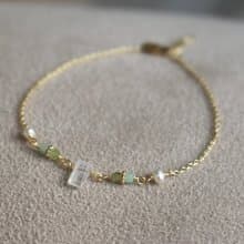 手鍊 月光石 橄欖石 天然石 - 沒問題 -