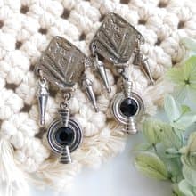Vintage Jewelry 西洋古董飾品 銀色調 民族風格  針式耳環