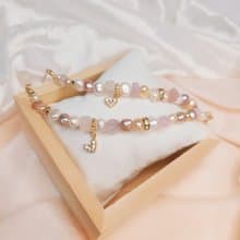 愛戀人魚-粉水晶【玫瑰水晶】珍珠手鍊