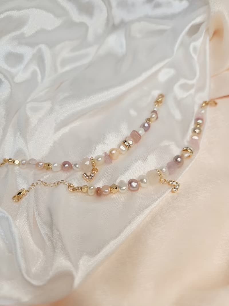 愛戀人魚-粉水晶【玫瑰水晶】珍珠手鍊