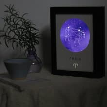 定製星座小夜燈Aries白羊座浪漫星空生日禮物 調光陪伴入眠床頭燈