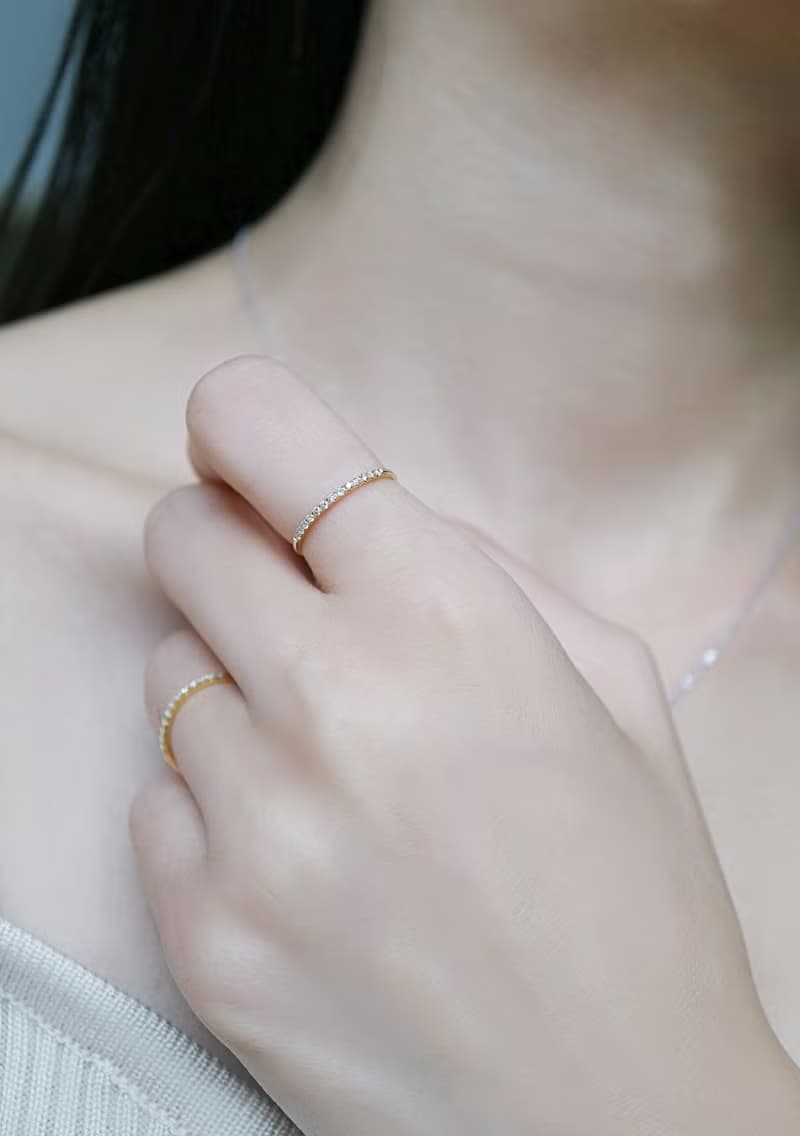 簡約小鑽石細線戒