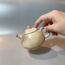 柴燒瓷土奶油系正把茶壺 / 柴燒茶具  / 小平凡手作