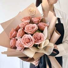 溫柔焦糖奶茶玫瑰香水花束