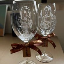 【結婚禮物】夫妻各刻一杯的 案例集中區 人物寵物插畫似顏繪