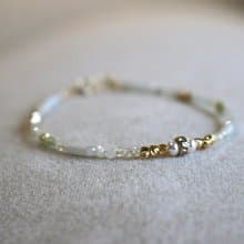 手鍊 葡萄石 珍珠 岫玉 天然石 - 密技 -