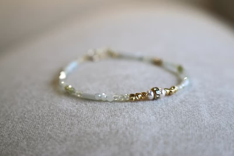 手鍊 葡萄石 珍珠 岫玉 天然石 - 密技 -