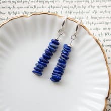 Lapis Lazuli Earrings, 925 Silver, Virgo gemstone jewelry, Libra sign crystal