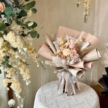 淡雅莫蘭迪色乾燥花束 50公分大花束
