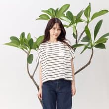 法式條紋簡約寬鬆T恤上衣Brook/ 黑白