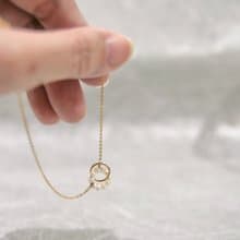 一直都在 珍珠項鍊 鎖骨鍊 手牽手寶石環