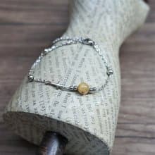 限定優惠 ll 鈦晶鋼手鍊 ll 鈦晶天然石細手鍊 BR-00030