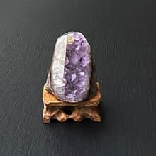 招財開運-天然異象夢幻紫 紫晶鎮共生方解石 快速出貨 風水擺件