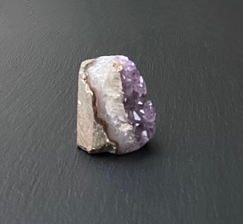 招財開運-天然異象夢幻紫 紫晶鎮共生方解石 快速出貨 風水擺件