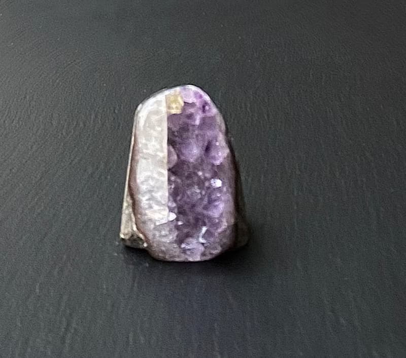 招財開運-天然異象夢幻紫 紫晶鎮共生方解石 快速出貨 風水擺件