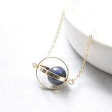 勇氣星球。宇宙。金環。藍虎眼。項鍊 Valor Planet。Galaxy。Golden Ring。Hawk-eye 。Necklace。生日禮物。閨蜜禮物。姐妹禮物