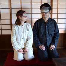 日本眼罩 忍者夫妻|麻葉花紋|有附收納袋|免費禮品包裝