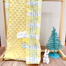 春天必備寶寶荳荳毯-黃調格紋 彌月禮盒 新生兒禮物 推車毯 汽座