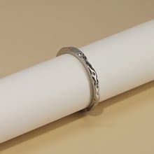 簡約不規則開口戒指 | 極簡凹凸開口指環 | 情侶對戒 | 925純銀 |