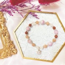 在緹坦妮雅漫遊 紫鋰輝 橙月光石 粉晶 金沙石 925純銀 水晶手鍊