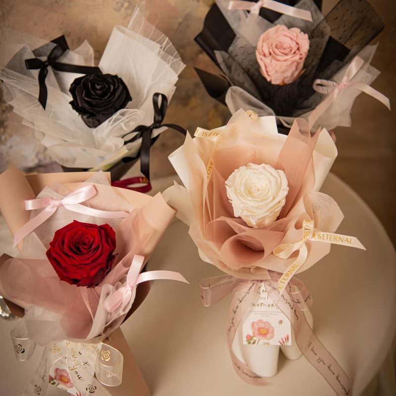 【獨一無二】乾燥花 永生花花束 單朵玫瑰   /  情人節 生日告白