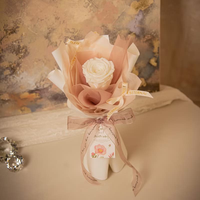 【獨一無二】乾燥花 永生花花束 單朵玫瑰   /  情人節 生日告白