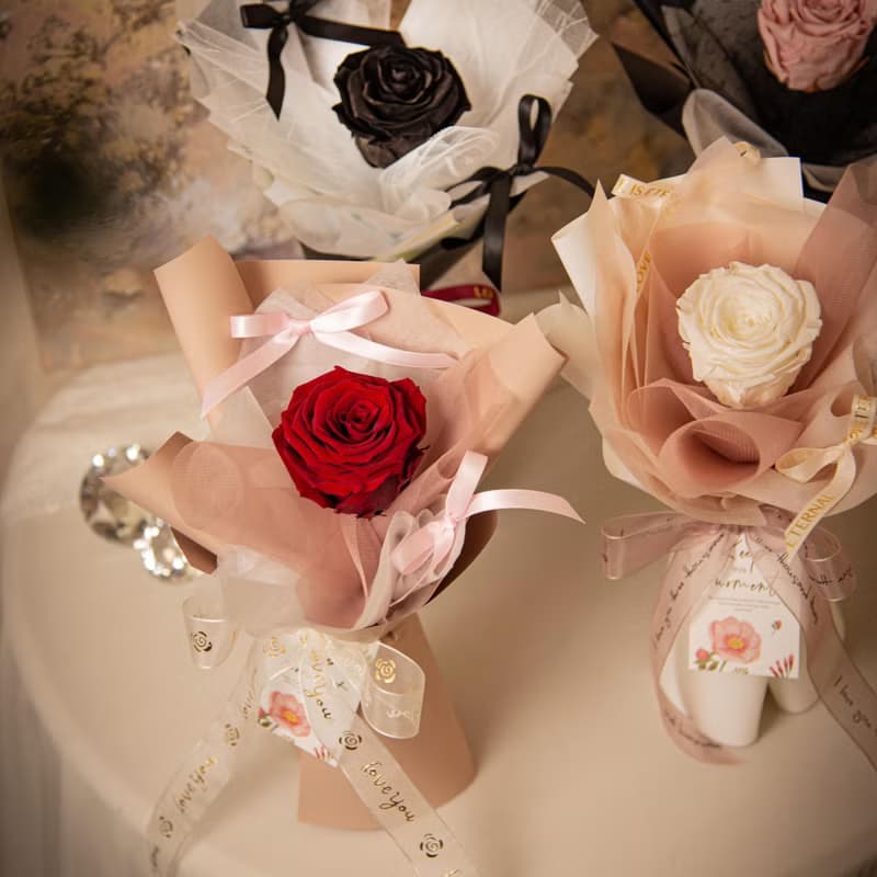 【獨一無二】乾燥花 永生花花束 單朵玫瑰   /  情人節 生日告白