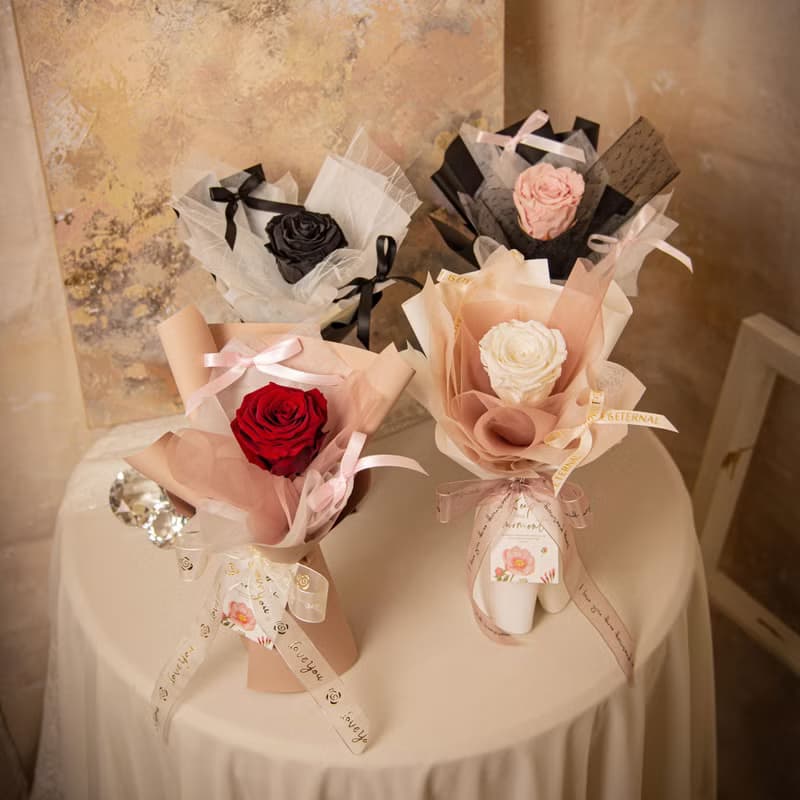 【獨一無二】乾燥花 永生花花束 單朵玫瑰   /  情人節 生日告白