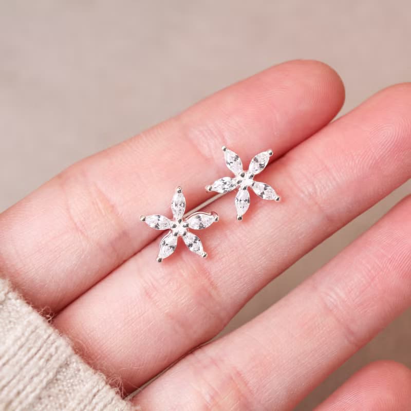 【SWS飾品】優雅花朵耳環 925純銀 上班穿搭 簡約風格飾品