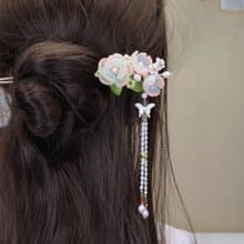 檸檬手作髮飾  珊瑚芍藥髮簪/髮釵/髮夾(兩色/可做一對)