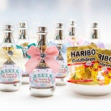 生日快樂 香檳糖果瓶(德國小熊軟糖2小包)-滿百份免費印名字 派對