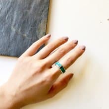 Vintage One-of-a-kind Rectangle Turquoise Silver Ring