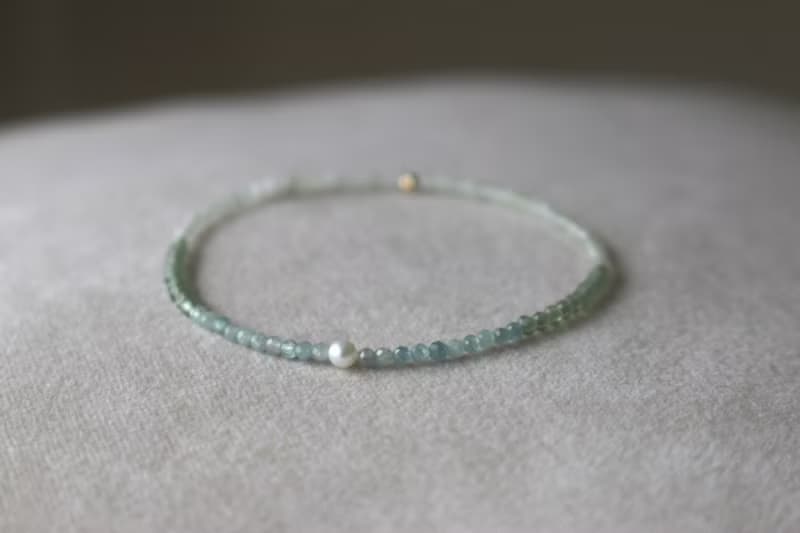 手環 珍珠 綠藍晶 坦桑石 - 喜歡 -