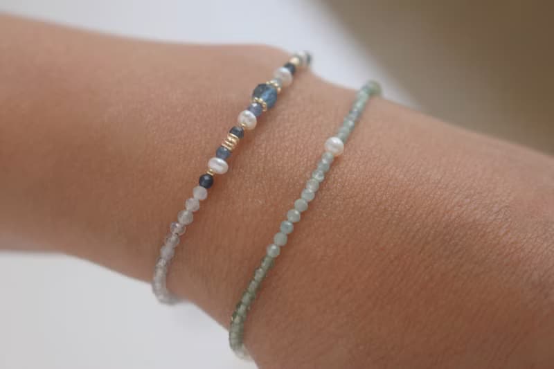 手環 珍珠 綠藍晶 坦桑石 - 喜歡 -