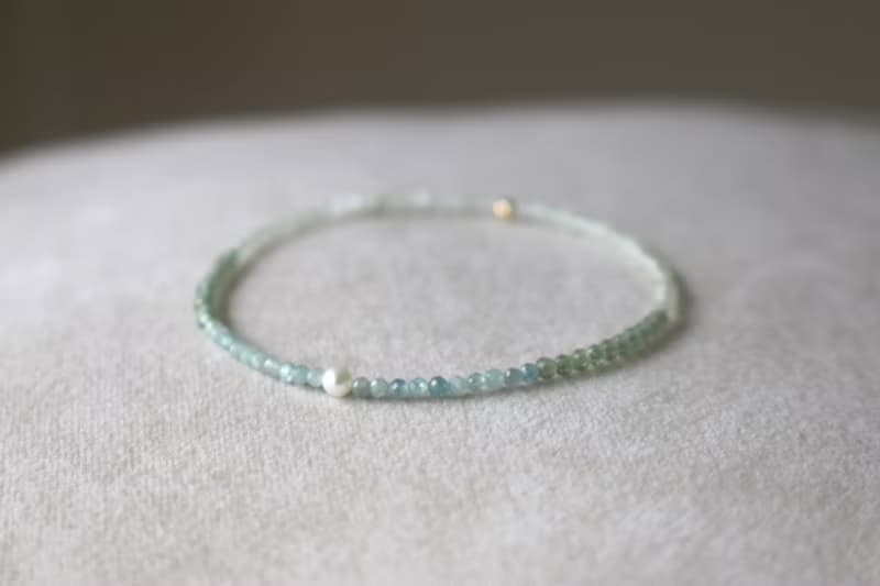 手環 珍珠 綠藍晶 坦桑石 - 喜歡 -