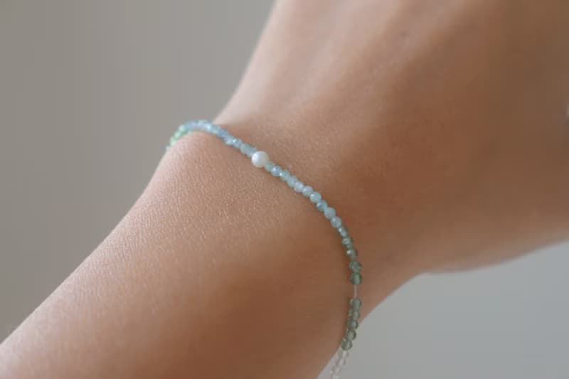 手環 珍珠 綠藍晶 坦桑石 - 喜歡 -