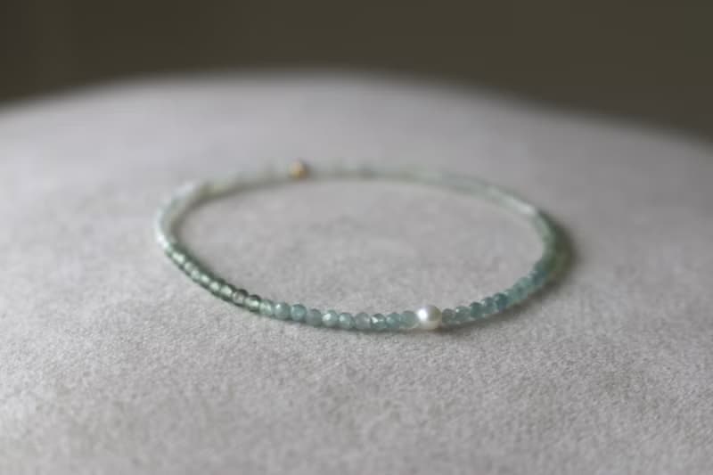 手環 珍珠 綠藍晶 坦桑石 - 喜歡 -