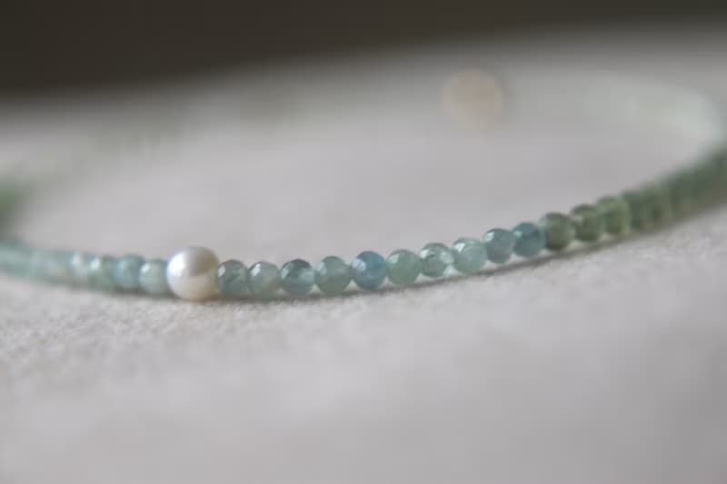 手環 珍珠 綠藍晶 坦桑石 - 喜歡 -