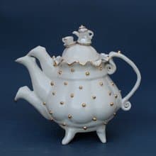 三嘴茶壺 瘋狂茶會 愛麗絲夢遊仙境 手工瓷茶壺