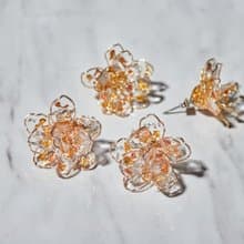 波波碎花(大)-手工耳環 樹脂耳環 水晶花 耳針 耳夾