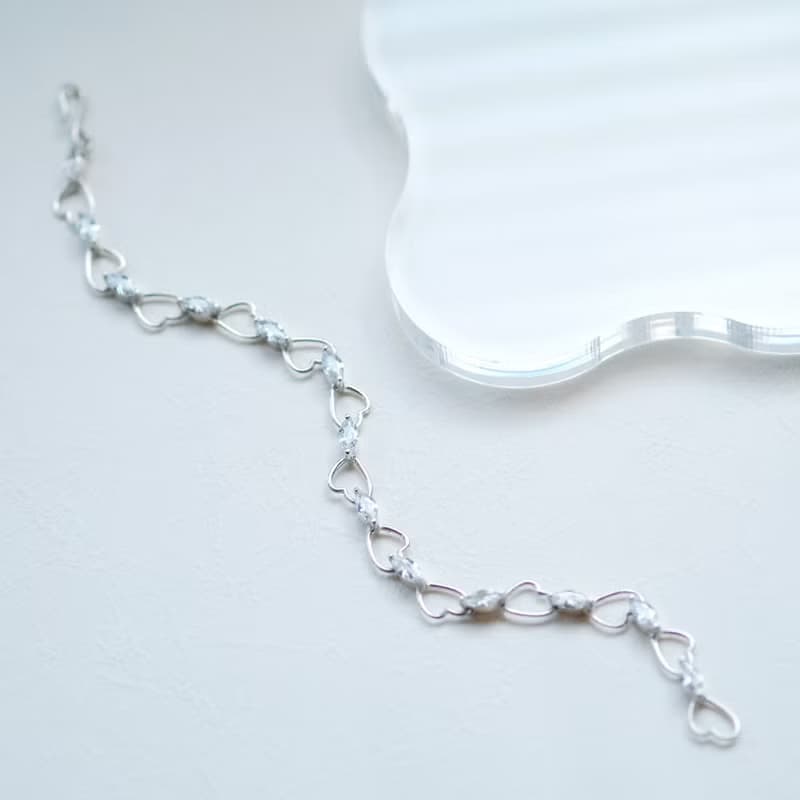 マーキス ハート チェーン ブレスレット シルバー925