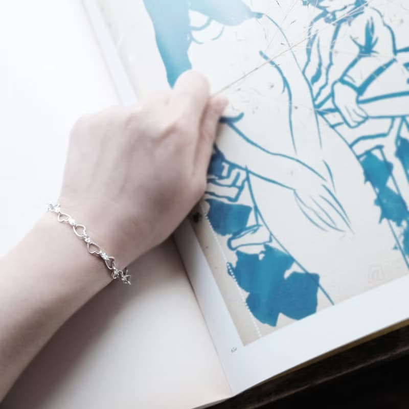 マーキス ハート チェーン ブレスレット シルバー925