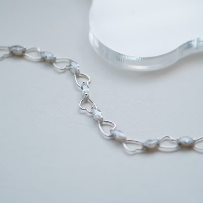 マーキス ハート チェーン ブレスレット シルバー925