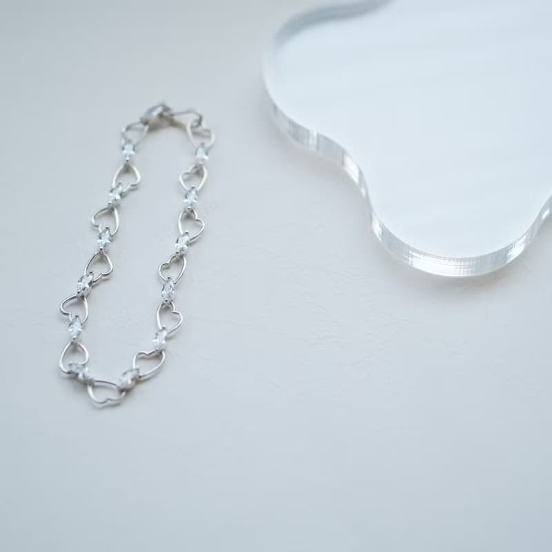 マーキス ハート チェーン ブレスレット シルバー925